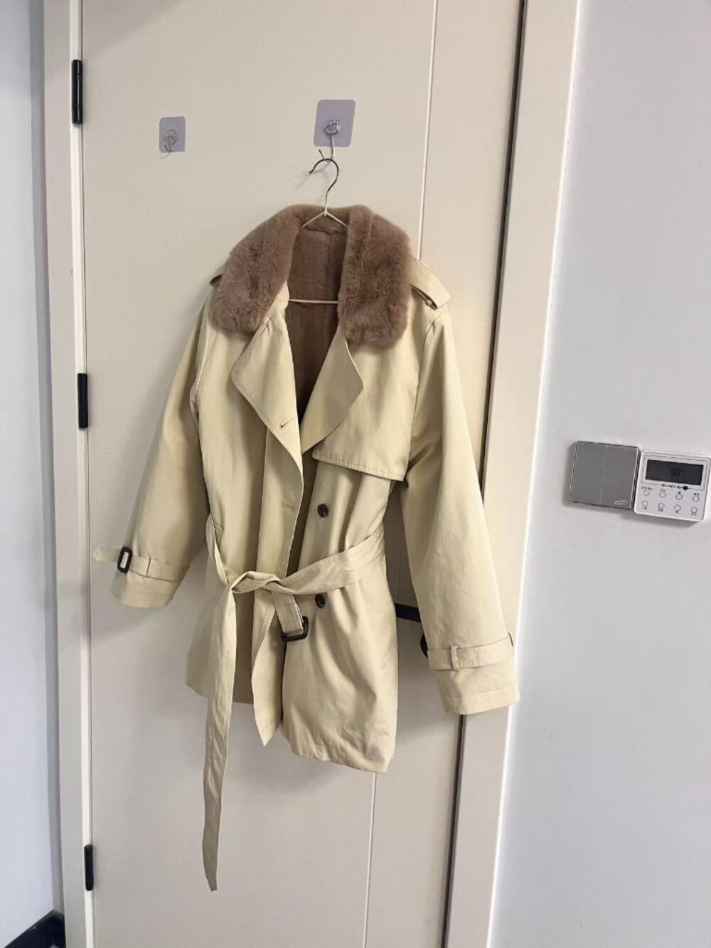 Light green parka-style trench coat (Size S)